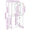 vidaXL Hoge kast Oud Hout 69,5 x 34 x 180 cm Geengineerd Hout en Glas