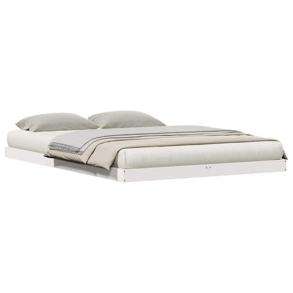 vidaXL Bedframe Wit 213.5 x 104 x 9 cm Massief grenenhout