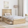 vidaXL Bedframe met hoofdeinde Sonoma Eiken 90 x 200 cm Bewerkt hout