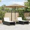 vidaXL Parasol met LED's en stalen paal 324x324x247 cm bruin