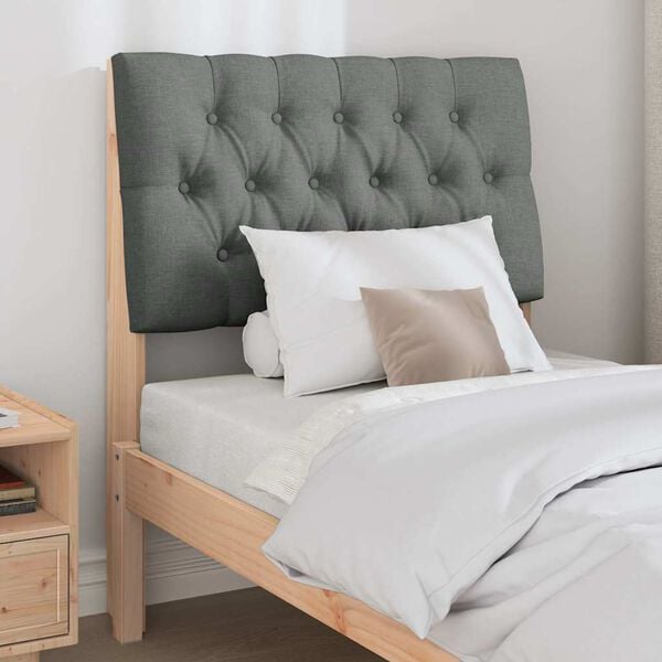 vidaXL Gestoffeerd hoofdbord Donkergrijs 75 cm Massief grenenhout