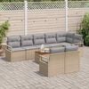 vidaXL Tuinbankenset met opslag 9 pcs Beige en Licht Grijs poly rattan