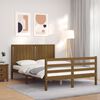 vidaXL Bedframe met hoofdbord massief hout honingbruin 140x190 cm