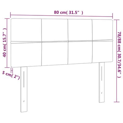 vidaXL Hoofdbord LED 80x5x78/88 cm fluweel donkerblauw