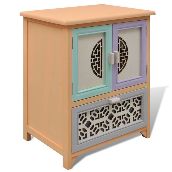vidaXL Bijzetkast Multikleur 46 x 34 x 55.5 cm Paulowniahout