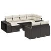 vidaXL 11-delige Loungeset met kussens poly rattan zwart