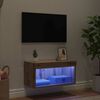 vidaXL Tv-meubelset met LED Wandgemonteerd Artisan Eiken Bewerkt hout