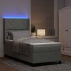 vidaXL LED Boxspring Bed met Matras Lichtgrijs 90 x 200 cm Fluweel