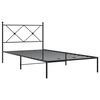 vidaXL Bedframe met hoofdbord metaal zwart 100x190 cm