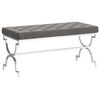 vidaXL Bankje 99 cm fluweel en roestvrij staal grijs