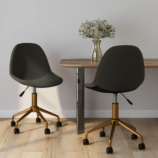 vidaXL Eetkamerstoelen draaibaar 2 st fluweel donkergrijs