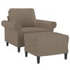 vidaXL Fauteuil met voetenbank 60 cm stof taupe
