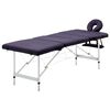 vidaXL Massagetafel inklapbaar 4 zones aluminum paars