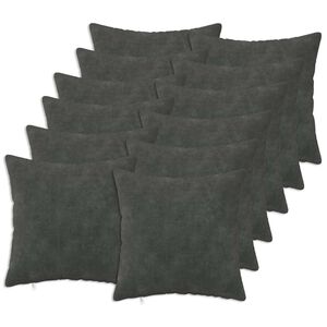 vidaXL Kussensloop 12 st HEERLEN Antraciet 40 x 40 cm