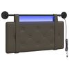 vidaXL Hangend hoofdbord Met LED-verlichting Grijs Kunstleer