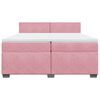 vidaXL Boxspring met matras fluweel roze 200x200 cm