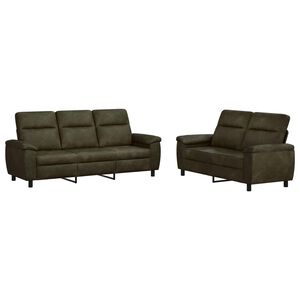 vidaXL Bankstel 2 pcs Legergroen Nep Suede Leer