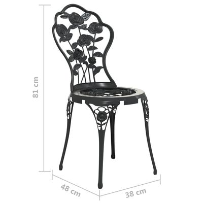 vidaXL Bistrostoelen 2 st gietaluminium zwart