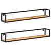 vidaXL Wandschappen 2 st 120 cm massief acaciahout