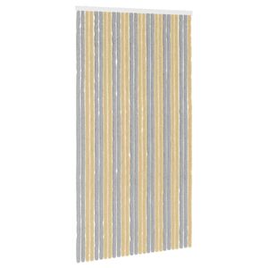 vidaXL Insecten Gordijn Chenille Grijs en Beige 118 x 220 cm 100% PP