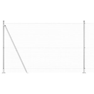 vidaXL gelast draadhek met betonnen voetstuk 10 x 1,6 m zilver Mesh