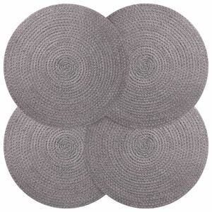 vidaXL Jute placematten 4 st Grijs 100% Tossa Jute
