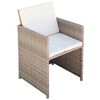 vidaXL 3-delige Bistroset met kussens poly rattan beige