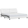 vidaXL Bedframe met LED zonder matras "Hvar" wit en zwart 200x200 cm