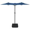 vidaXL Parasol dubbel dak met LED 316x145 cm azuurblauw