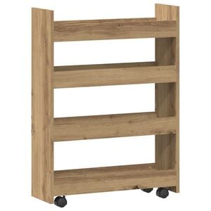 vidaXL Opbergtrolley smal 4-laags bewerkt hout artisanaal eikenkleurig