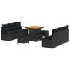 vidaXL Tuinbankenset 9 st Zwart poly rattan