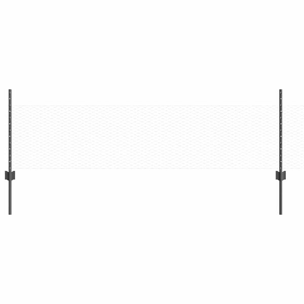 vidaXL Hek met Paal Grijs 0,5 x 100 m Staal en PVC