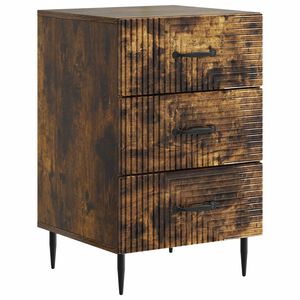 vidaXL Nachtkastje Gerookt eiken 43 x 41 x 66,5 cm Bewerkt hout