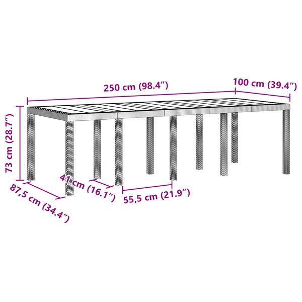 vidaXL Tuin Eetset 11 pcs Antraciet Polypropyleen