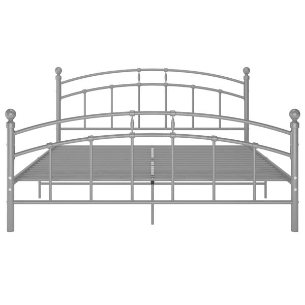 vidaXL Bedframe metaal grijs 180x200 cm