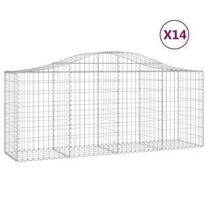 vidaXL Schanskorven 14 st gewelfd 200x50x80/100 cm ijzer