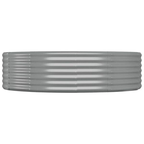 vidaXL Plantenbak 214x140x36 cm gegalvaniseerd staal grijs