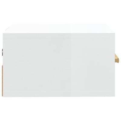 vidaXL Nachtkastjes 2 st wandgemonteerd 35x35x20 cm hoogglans wit