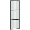vidaXL Schuifdeur met beslagset 76x205 cm gehard glas zwart