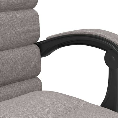 vidaXL Kantoorstoel massage verstelbaar stof taupe