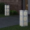 vidaXL Solar LED Pad Licht 2 pcs Wit Koudgewalst staal