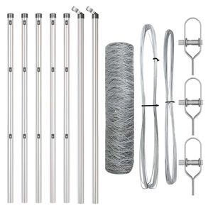 vidaXL zeshoekig gaashek met grondbevestiging 10 x 0,8 m zilver Mesh