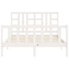 vidaXL Bedframe met hoofdbord massief hout wit