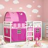 vidaXL Kinderhoogslaper met tunnel 90x190 cm massief grenenhout roze