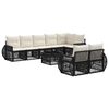 vidaXL Tuinbankenset 9 pcs Zwart en Cream Wit poly rattan