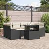 vidaXL Tuin Sofa Set met kussen 7 pcs Zwart en cr&egrave;me poly rattan