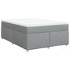 vidaXL Boxspring met matras stof lichtgrijs 160x200 cm