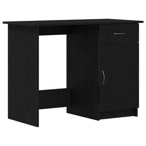 vidaXL Bureau Zwart Eiken Bewerkt hout 100 x 50 x 76 cm