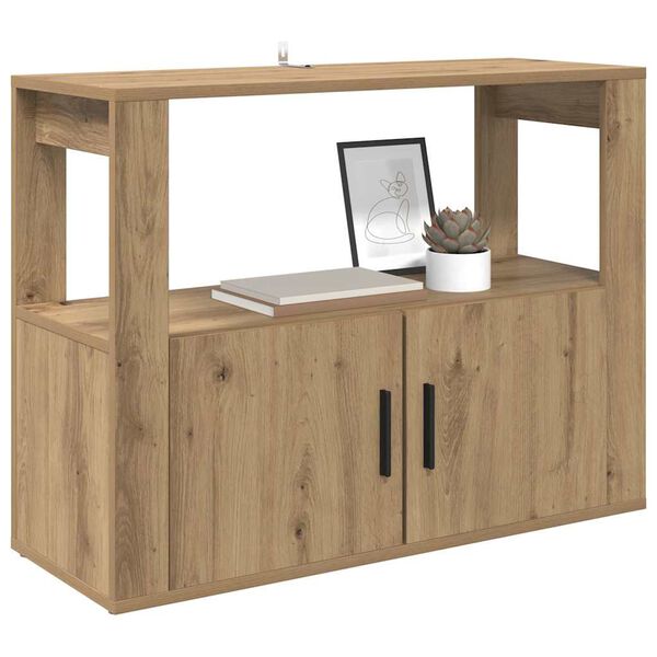 vidaXL Dressoir artisanaal eikenkleurig 80 x 30 x 60 cm Bewerkt hout