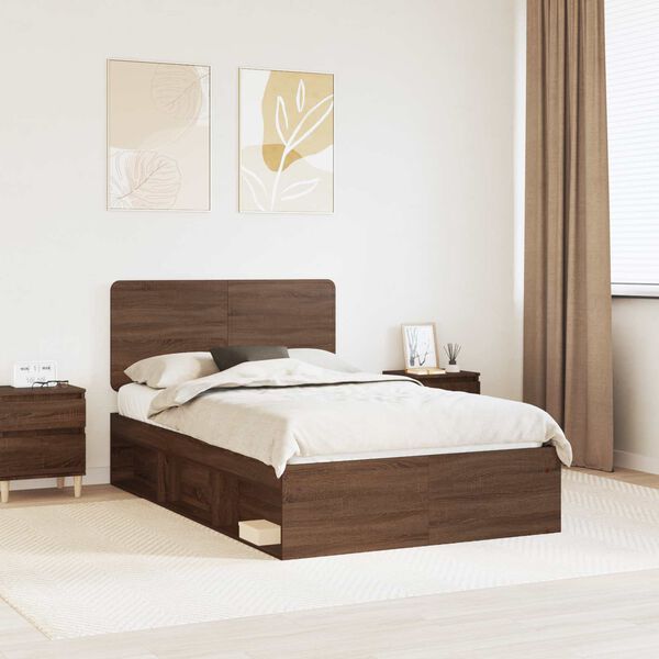 vidaXL Bedframe Bruin Eiken 120 x 190 cm Massief grenenhout